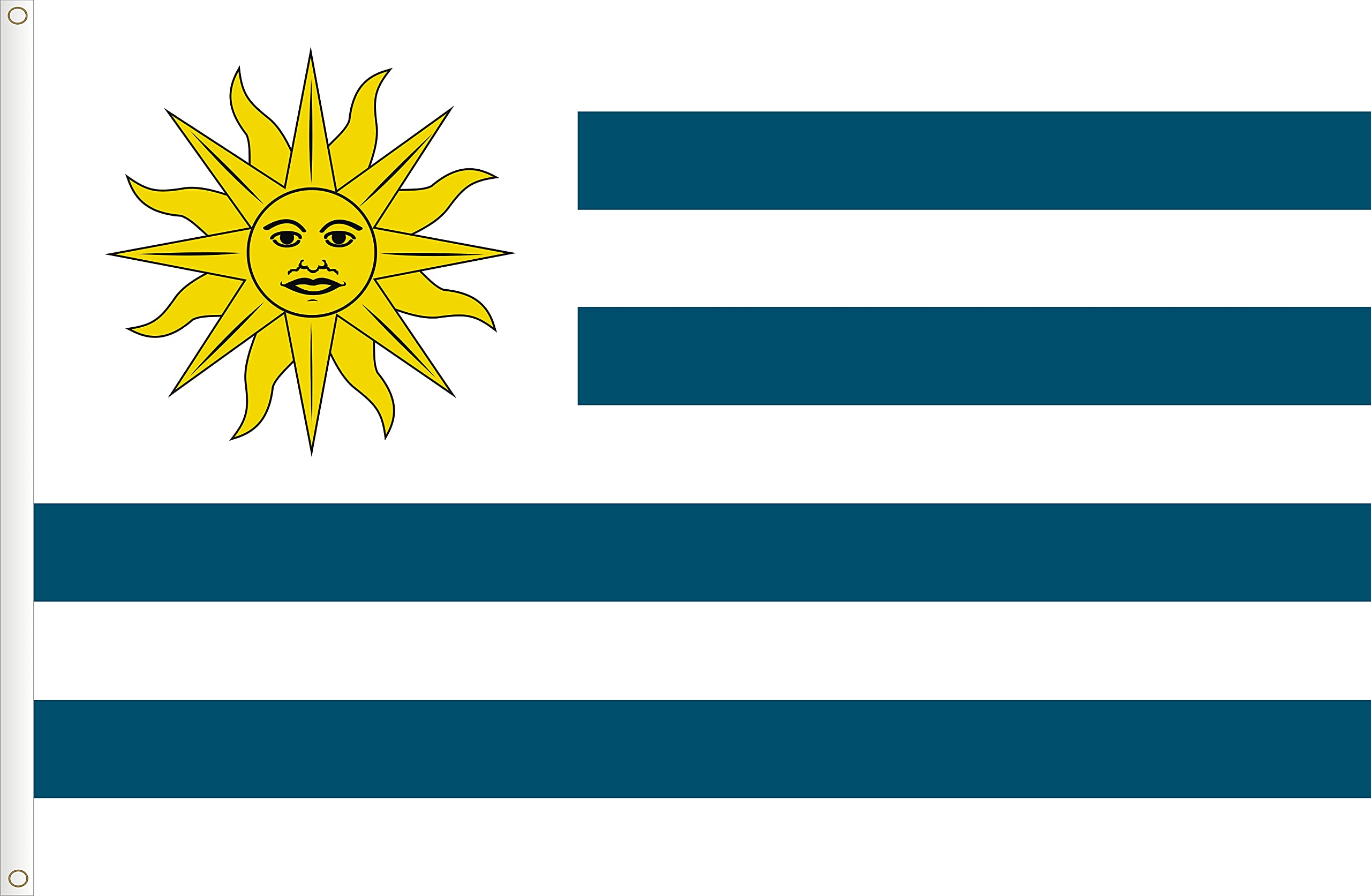 FLAG OF URUGUAY. MEDIUM SATIN QUALITY. LARGE SIZE 150X90