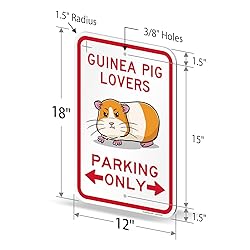 SmartSign Guinea Pig Lovers Parking Only Funny
