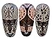 AMOCHY Gorgeous Set of (3) Hand Chiseled Wood African Style Wall Decor Masks