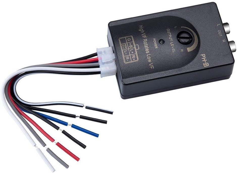 Mr.Ho Auto Car High to Low 2-Channel Line Output Converter with Adjustable Subwoofer Level for Car Amplifier - Black