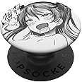 Ecchi Hentai Otaku Girl Waifu Ahegao Pleasure Face PopSockets PopGrip: Swappable Grip for Phones & Tablets PopSockets Adhesive PopGrip