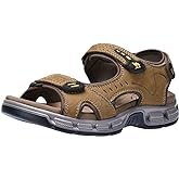 CAMEL CROWN Men's Leather Sandals for Hiking Walking Beach Treads Water Athletic Outdoor with Premium Air Cushion | Waterproof