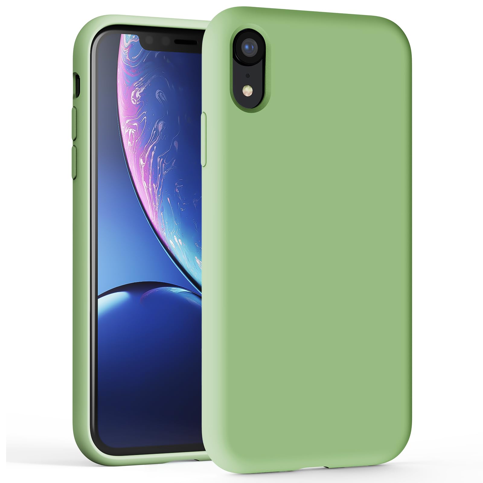 TAXXOE Silicone Case Compatible with iPhone XR Case Soft Ultra Slim Protective Shockproof Liquid Silicone Phone Case, Anti-Scratch Microfiber Lining, 6.1" Mint Green — image 1