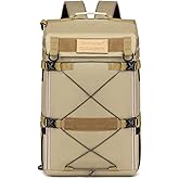 KEQIKAI 45L Travel Backpack, 15.6 Inch Laptop Backpack for Men Women, Large Carry on Backpack Airplane Approved, Waterproof Rucksack Casual Daypack with Shoe Compartment for Work Business Hiking khaki