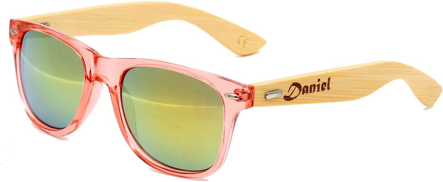 JoeliuPersonalised Wooden Womens Sunglasses UV400 Protection for Outdoor Driving, Bridesmaid Gift (Sunglasses with wood box)