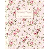 Coquette Composition Notebook: Light Pink Floral Aesthetic College Rule Lined Journal: 8x10"