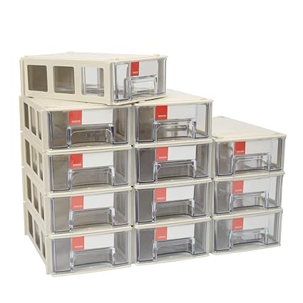 Ziiyan Set Of 12 Plastic Desktop Stackable Modular Craft Small