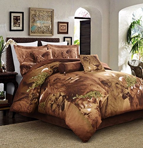 Amazon Com 7 Piece Soft Microfiber Printed Safari African Lion Comforter Set Full Baby