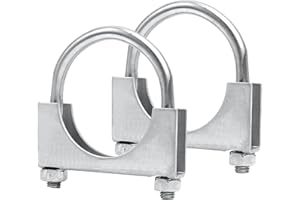 PALOZO 6 inch Heavy Duty U-Bolt Exhaust Clamp for 6" OD Exhaust Tail Pipe Diameter, Stainless Steel Muffler U-Bolt Clamps, Pack of 2