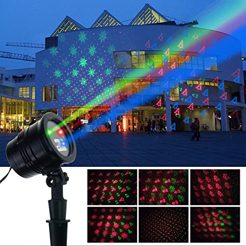 GameWill RGB Laser Lights Projector, Wireless Control Waterproof Laser Christmas Lights for Christmas, Holiday, Parties, Landscape, and Garden Decoration