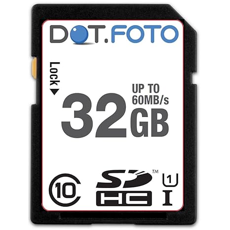 Dot.Foto Extreme SDHC 32Gb Class 10 UHS-1 (bis 60MB/s Lesen) Speicherkarte für Nikon Coolpix A, AW100, AW100, AW110, AW120, A