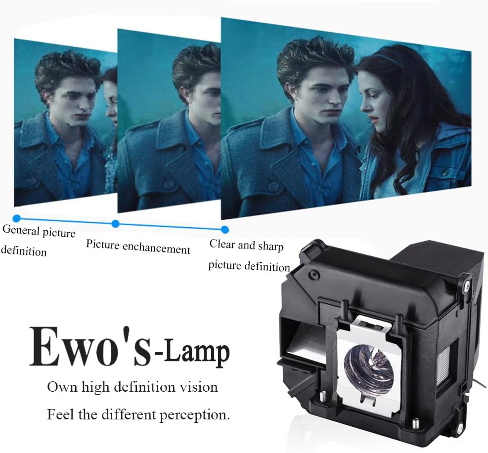 EWO'S Projector Lamp Bulb for Elplp60/v13h010l60 Epson PowerLite 420 425W 905 92 93 95 96W 1835 430 435W 915W D6150 v13h010l61/Elplp61 Replacement Projector Lamp Bulb: Office Products