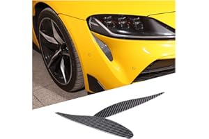 FGTAGTAL Real Carbon Fiber Hood Vent Cover Trim Fit for Toyot@ Supra GR A90 A91 MK5 2019-2024, Headlight Side Vent Outlet Cover Trim, Side Air Conditioning Hood Vent Outlet Cover Trim, 2PCS (Black)