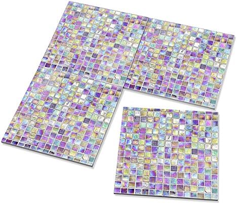 4x Seashell Mosaic Pearl Tiles Pattern Print Kitchen, Dining &amp; Bar Drink Ceramic Coasters - Set of 4