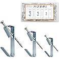 117Pcs Picture Hangers, 3 Size Picture Hooks Including 30/50/100lbs, Picture Hanging Kit, Professional Plaster Picture Hanging Kit for Wooden Wall or Drywall(50 Hangers+ 67 Nails)