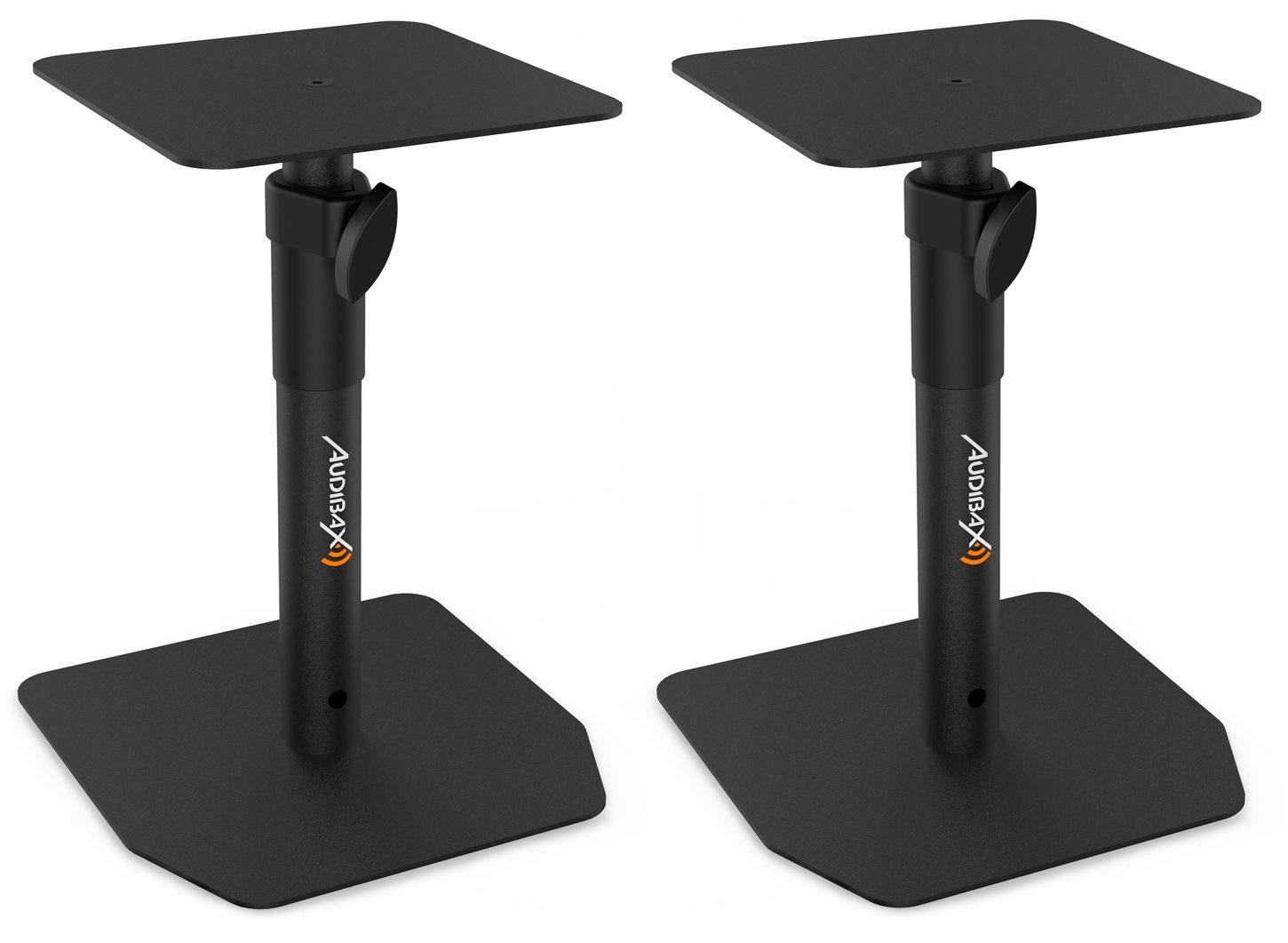 Audibax Neo STM-20 - Speaker Desk Stand - Studio Monitor Stand - Height Adjustable from 30 to 37 cm - Sturdy Steel Base - Universal Compatibility with HiFi Speakers
