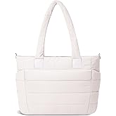 GASSDA Tote Bag for Women Puffer Work Tote Handbag Large Quilted Nurse Bag with Zipper for Travel