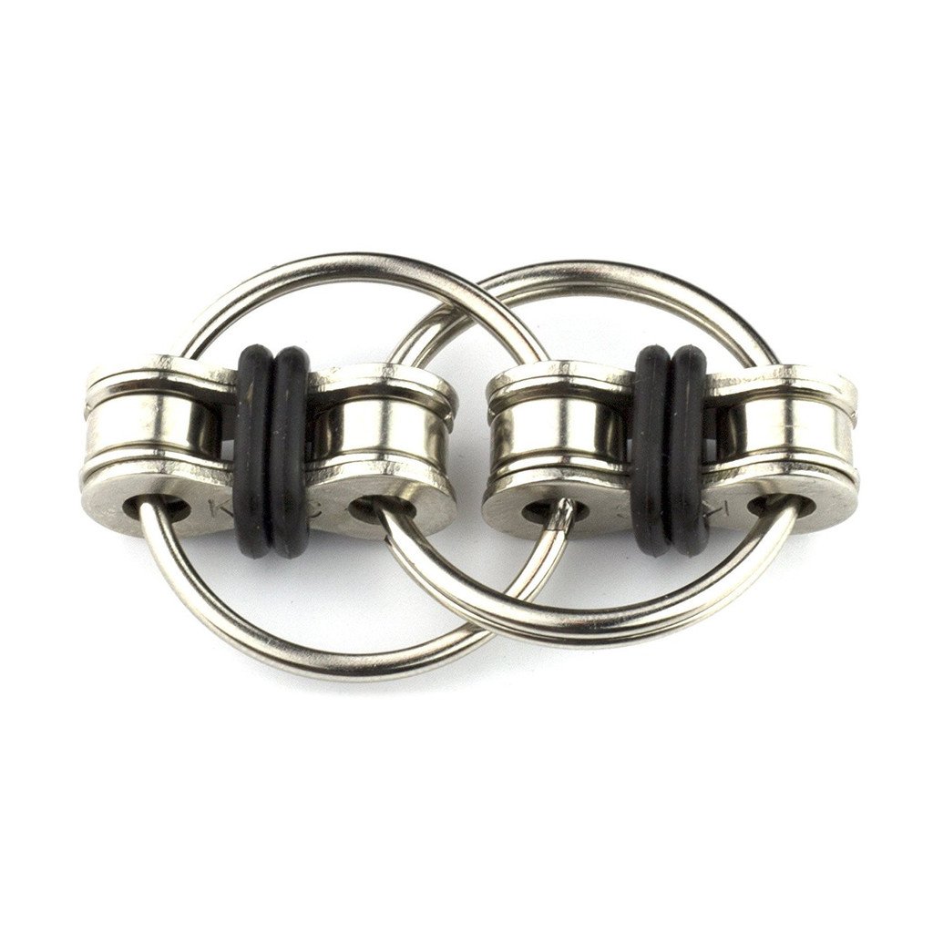 HMILYDYK Fidget Flippy Chain Steel Bike Keyring Fidget Stress Reducer Toy for Kids and Adults ADD ADHD Anxiety (Black)