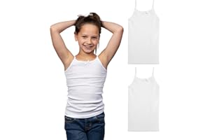 Valair Candyland Girls' 2 or 6-Pack 100% Cotton Spaghetti Straps Tank Top Undershirt Cami Set
