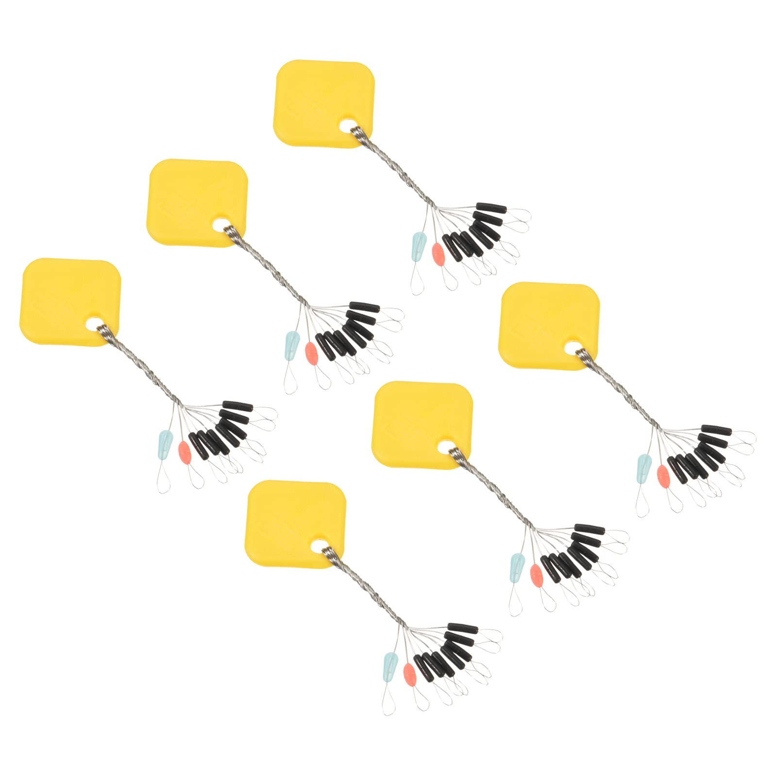 PATIKIL 0.24x0.06 Fishing Rubber Bobber Beads Stoppers, 270 Pieces 9 in 1 Float Sinker Stops Accessories Cylinder Shape S Size for Fishing Line, Black