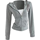 SOLY HUX Women's Zip Up Hoodies Long Sleeve Graphic Hooded Fall Sweatshirt with Pocket Preppy Clothes