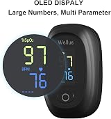 Wellue Pulse Oximeter Fingertip Blood Oxygen Monitor SP O2 Heart Rate Black view 3