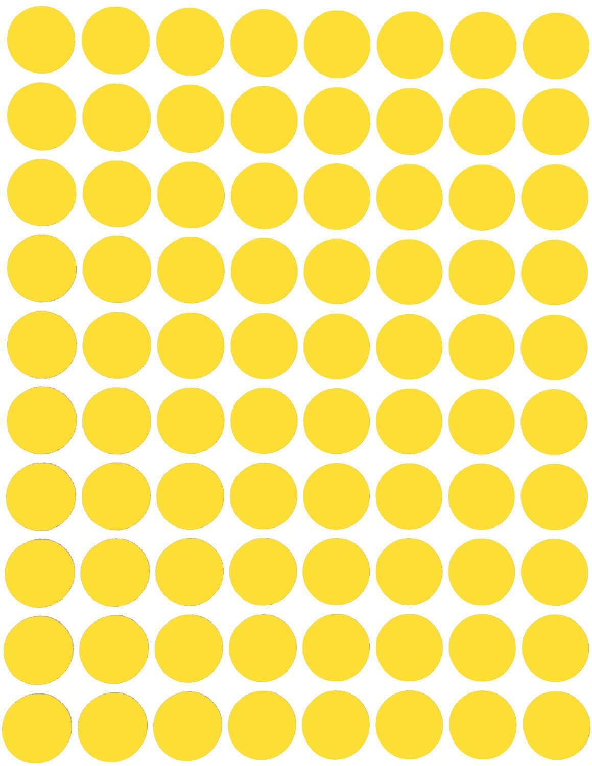 Color Coding Labels 13mm Round - Dot Stickers - Half Inch Rounds Yellow Sticker - 1200 Pack by Royal Green