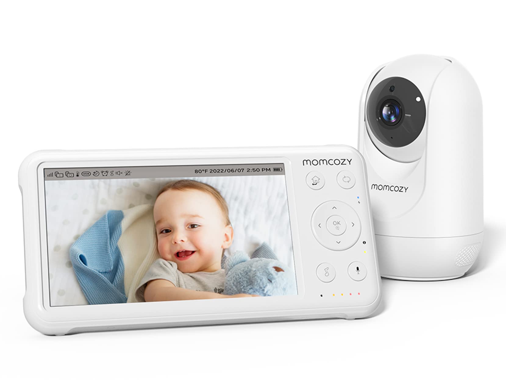 Photo 1 of Momcozy Video Baby Monitor, 1080P 5" HD Baby Monitor with Camera & Wall Mount, Infrared Night Vision, 5000mAh Battery, 2-Way Audio, Temperature Sensor, Lullabies, 960ft Range, Ideal for New Moms, BM01
