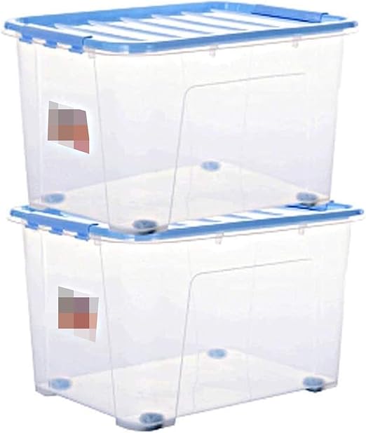 Caja de almacenamiento con tapa, 100L grande robusto de plástico