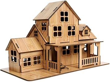 3d Bamboo Puzzle House Model Building Educational Toys 05 Amazon Co Uk Toys Games
