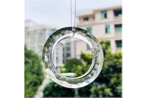 ARTSIM Chandelier Crystal Prisms Pendants 20PCS 50MM Clear Ring Circle Crystals Pendants Chandelier Crystals Prisms Parts Chandelier Crystal Prisms Pendants