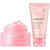 medicube PDRN Pink Shimmer Duo: Salmon DNA Pink Collagen Capsule Cream and PDRN Caffiene Overnight Wrapping Peel Off Facial Mask