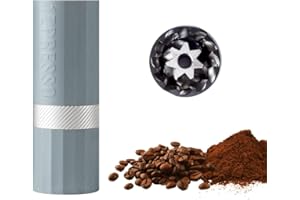 1Zpresso Q Air Manual Coffee Grinder-Gray, Mini Slim Travel Sized Fits in the plunger, Stainless Steel Conical Burr, Numerical Adjustable Setting for Pour Over French Press Cold Brew.