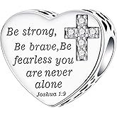 GOINEVA Bible Heart Charm Fit Charms Bracelet and Necklace Christian Bible Verse Charm Jewelry Present for Women Family Friends