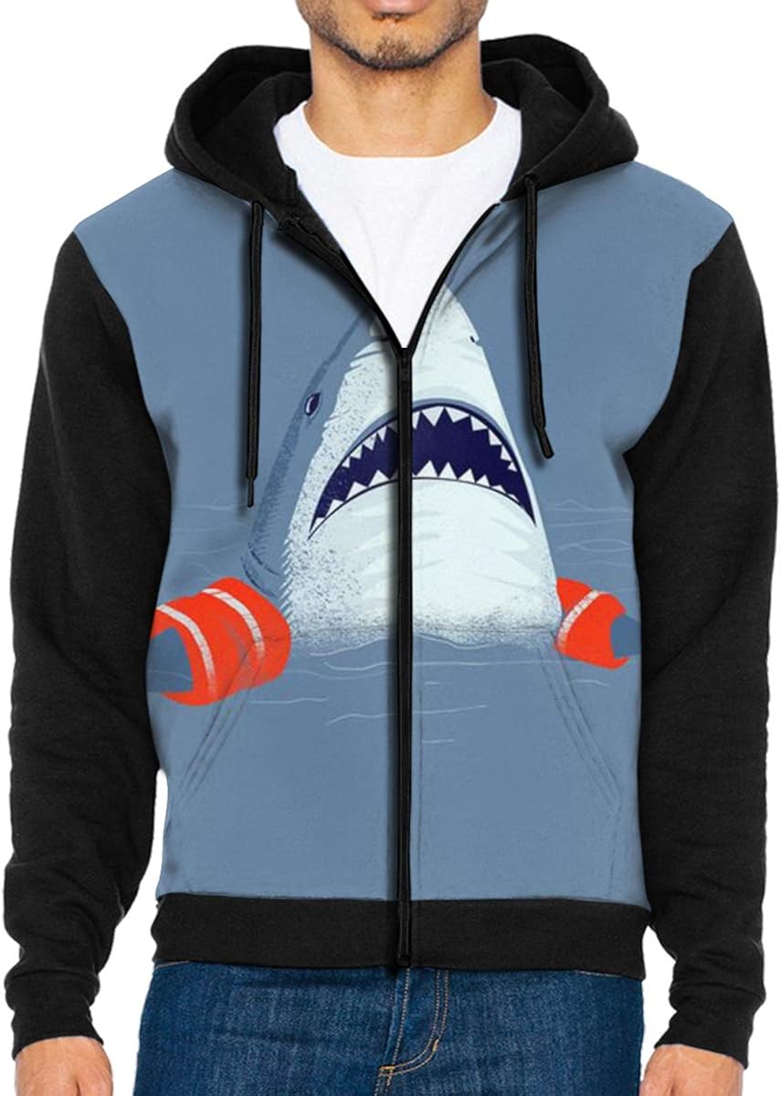 Men Pullover Hood Sharks Wear Life Jackets Zip Hoodies Hooded Popular Jackets Coats at Amazon 