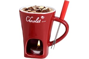 Tea Candle Fondue Set | Ceramic Fondue Mug Melting Cup - Butter Warmer Heating Tea Light Melting Pot for Candy & Caramel