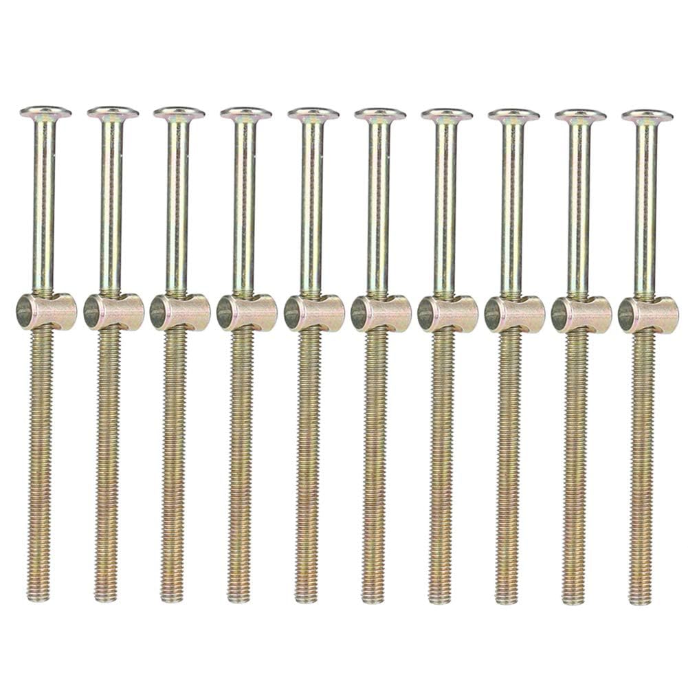 TOP-VIGOR 10Pcs Furniture Bolt and Barrel Nut, M6x120mm Hex Drive Socket Cap Furniture Barrel Screws, Bolt and Barrel Nut, Carbon Steel Furniture Bolts With 6mm Barrel Nuts Connector Fastener