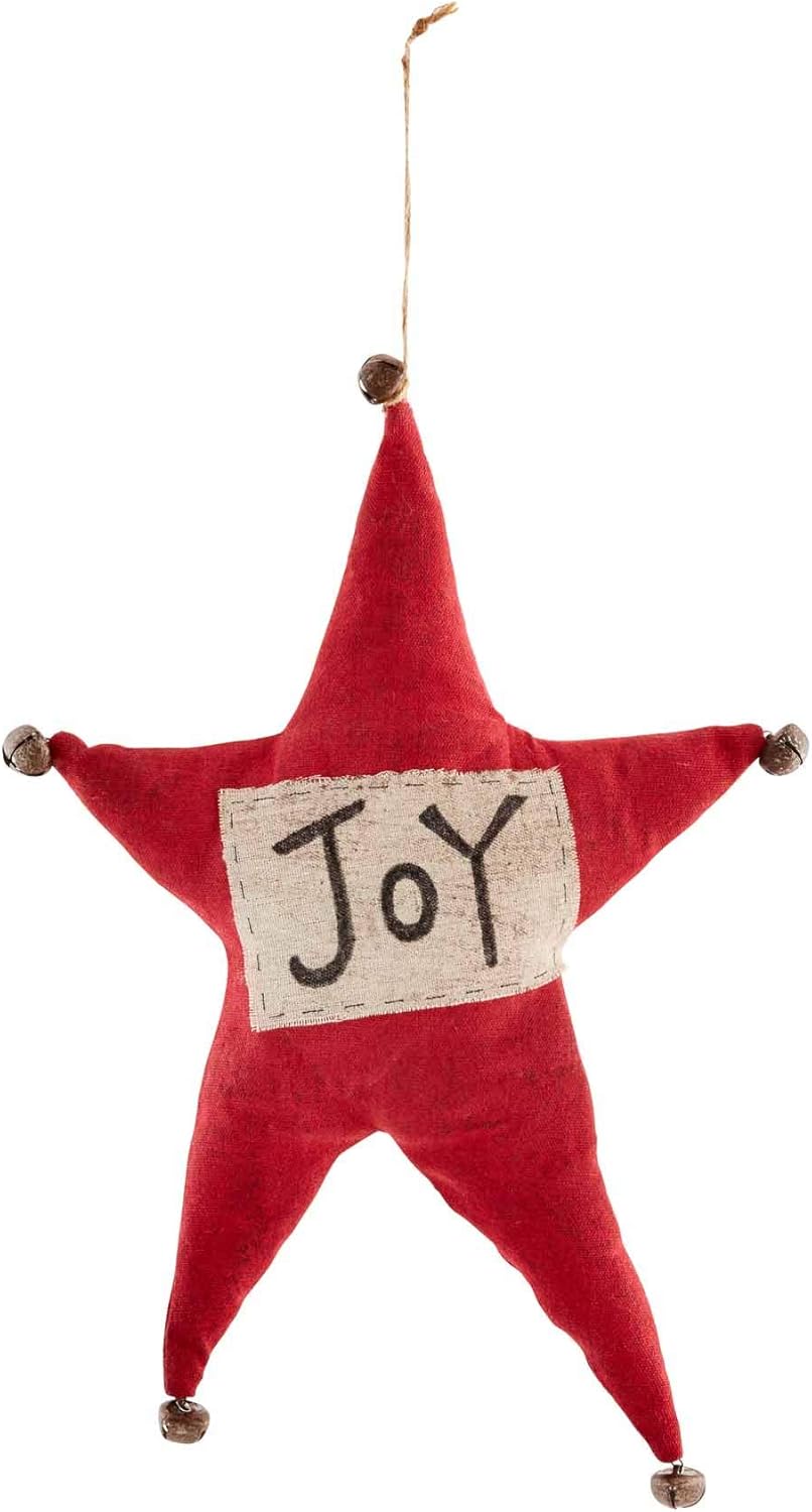 Ornament Hooks - Mud Pie Joy Christmas Star Hanger, Red, 17 1/4