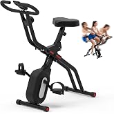 HOTWAVE Slide Rail Exercise Bike, Stationary Bike, 350 LBS Capacity | Folding Indoor Workout Bike for Home, No backrest for Core Training, 8-Level Magnetic Resistance, Adjustable Seat