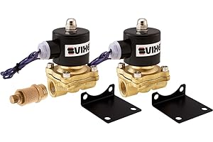 Vixen Air 1/2" NPT Air Ride Suspension High Flow Electric Air Valve (Solenoid) 210 PSI (2-Pack) with One 1/2" Flow/Dump Control Valve VXF2012M-2