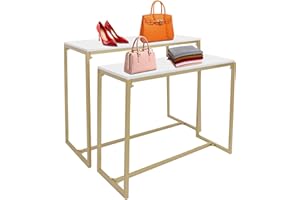 ZHFEISY Modern Nesting Tables Retail Display Tables Set of 2 Shoes and Handbags Shelf 110 lbs Load-Bearing Capacity for Home Clothing Shop Hotel