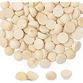ANZKA 100pcs Half Wooden Balls, 1 inch Unfinished Round Split Wood Beads for Craft Paint, 25mm Diameters Wooden Half Sphere Ornaments
