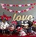 2PCS 27.6Ft Valentines Day Heart Banner - Valentine Glitter Garland Red Pink Rosy Wedding Party Decorations Ornaments