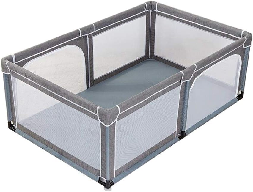 Grey Baby Playpen, Kids 6 Panel Safety Play Center Yard Home Indoor Outdoor, Lightweight Play Pen for Toddler