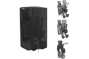 Fizentia Wagon Cover for Wonderfold Wagon W4 Original(Cover Only),Waterproof 420D Wagon Stroller Cover for Wonderfold W4 Luxe,Wagon W4 Original with Handle Adjustable Drawstring(29"L x 20"W x 43"H)