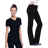 HeartSoul Break on Through Women Scrubs Set Shaped V-Neck Top 20710 & Drawstring Pant 20110