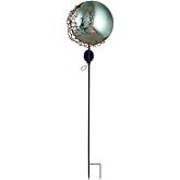 Sunset Vista Designs Flower Moon Solar Stake, 42" Tall, Butterfly Green