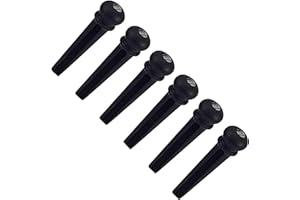 KsngTixe 6pcs Ebony Acoustic Guitar Bridge Pins - Premium Wooden Pegs for Guitar Bridge Repair and Replacement Parts