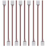 LightingWill 10pcs Pack Strip Wire Solderless Snap Down 2Pin Conductor LED Strip Connector for 8mm Wide 3528 2835 Single Colo