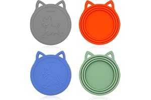 VAYRMEU 4 Pack Pet Food Can Cover Silicone Food Can Lids,Universal BPA Free, One Fit Most Standard Size Food Cans